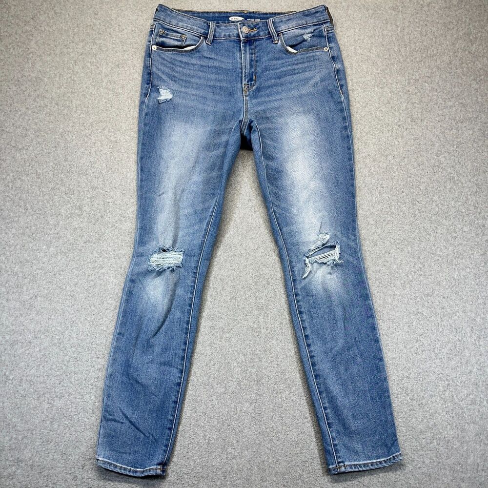 Old Navy Pop Icon Skinny Jeans Women’s 8 Blue Light Wash Distressed Stretch